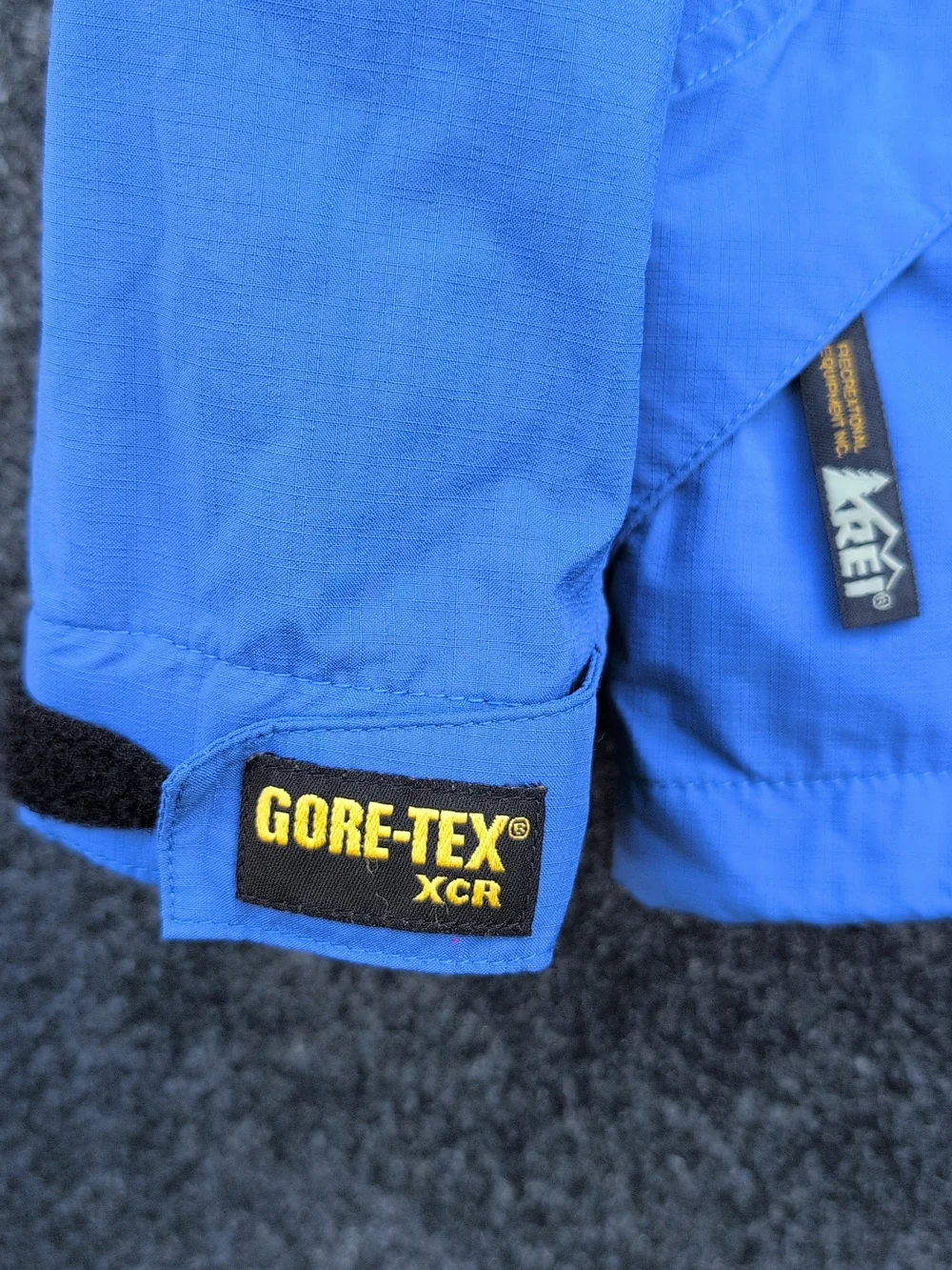 REI Goretex XCR Jacket Mens Large Blue Fly Fishing Wading Shell 90s Waterproof